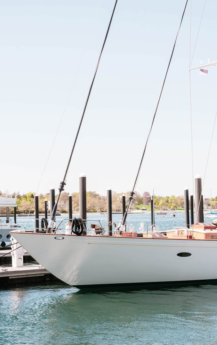 life of a rhode island beauty brand sailboat docked in the harbor