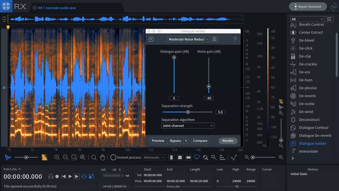 Isolate Dialogue from Noisy Backgrounds with Dialogue Isolate in RX