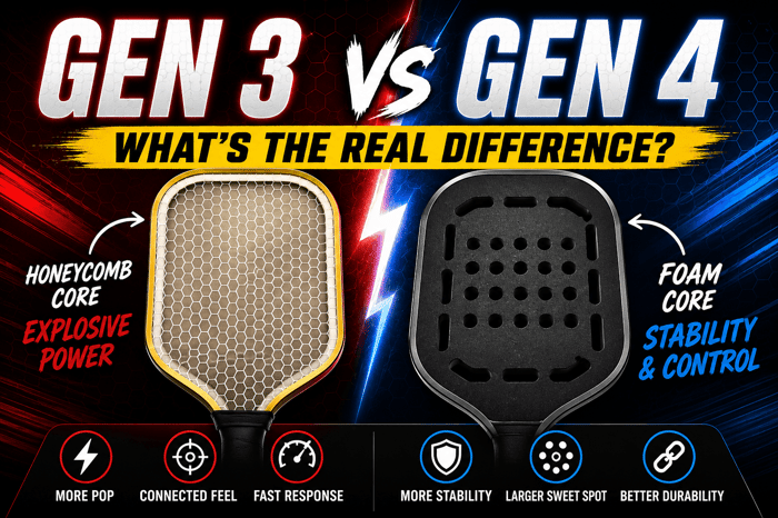 Gen 3 vs Gen 4 Pickleball Paddles: The Real Difference and Why Both Are Still Great