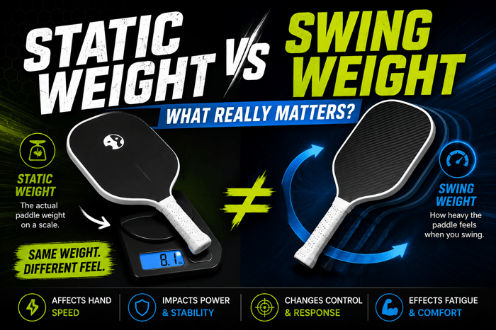 Static Weight vs Swing Weight Pickleball: Why Paddles Feel Heavy