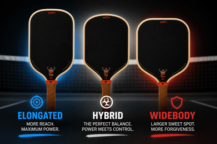 Elongated vs Hybrid Pickleball Paddle vs Widebody: Which Shape Fits Your Game?