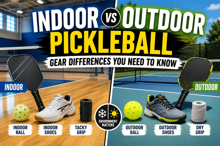 Playing Pickleball Indoors vs. Outdoors: Gear Differences You Need to Know