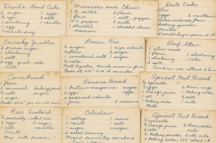 Old recipe cards