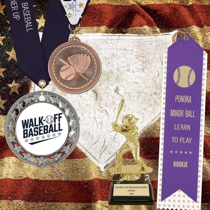 Start planning for baseball and softball awards and customize them in team colors and logos