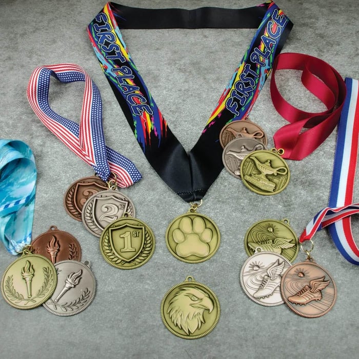 Explore our new medal award line with stock medal designs in gold, silver, and bronze finishes
