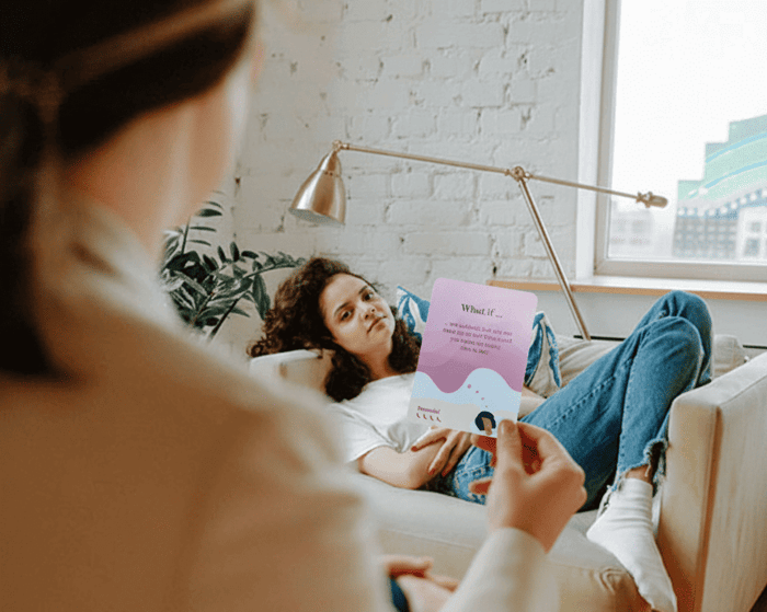 A professional therapist using Scenario Cards to bypass client resistance and foster breakthrough moments with a client.