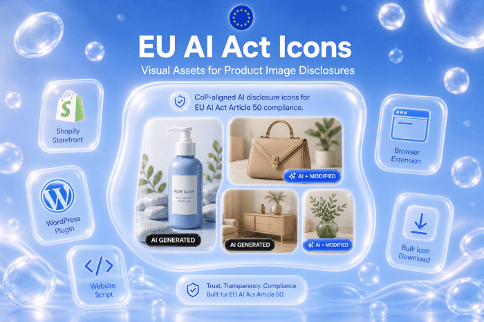 EU AI Act Icon: Visual Assets for AI-Generated Product Image Disclosures