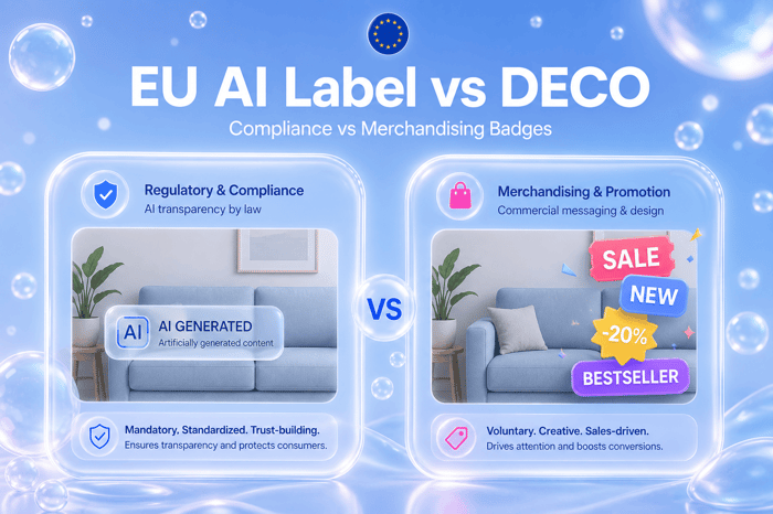 EU AI Label vs DECO Product Labels & Badges
