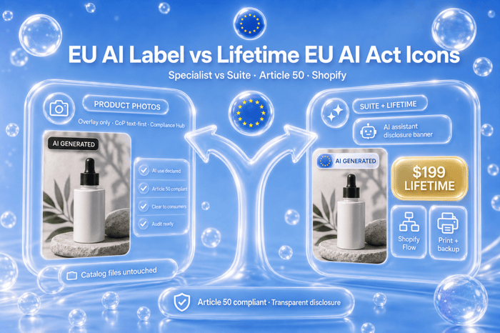 EU AI Label vs Lifetime EU AI Act Icons: Specialist or Suite?