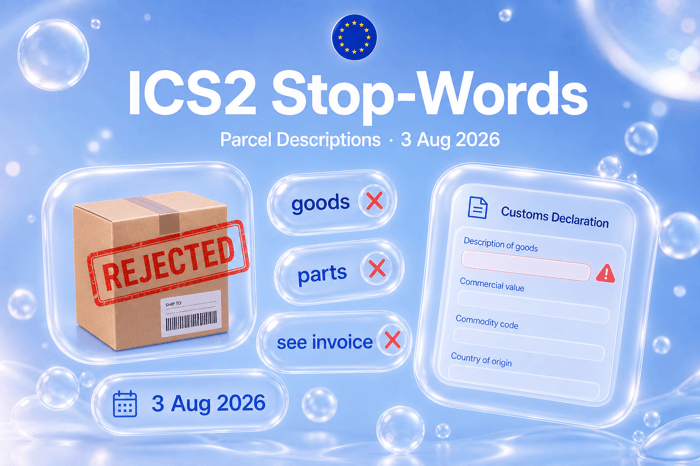 ICS2 Stop-Words: Fix Vague Parcel Descriptions Before August 2026