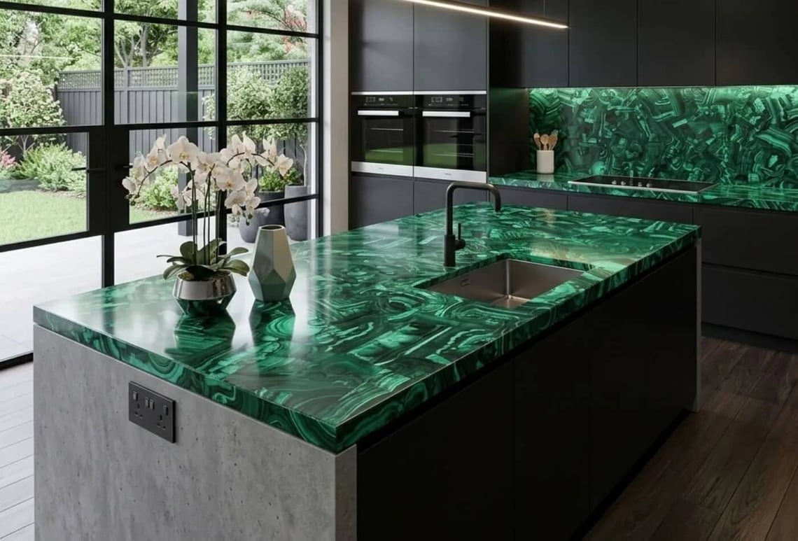 Are Malachite Kitchen Countertop Slabs Worth Considering For Luxury Homes?