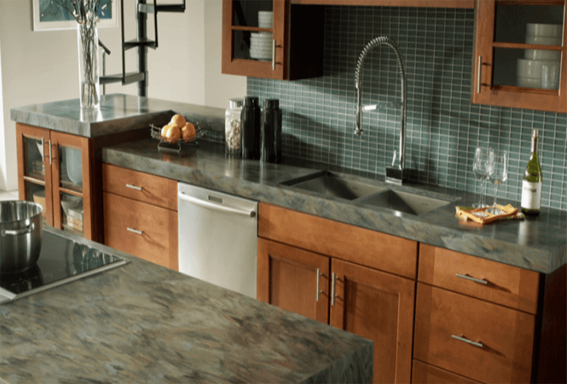 design style - greenish granite