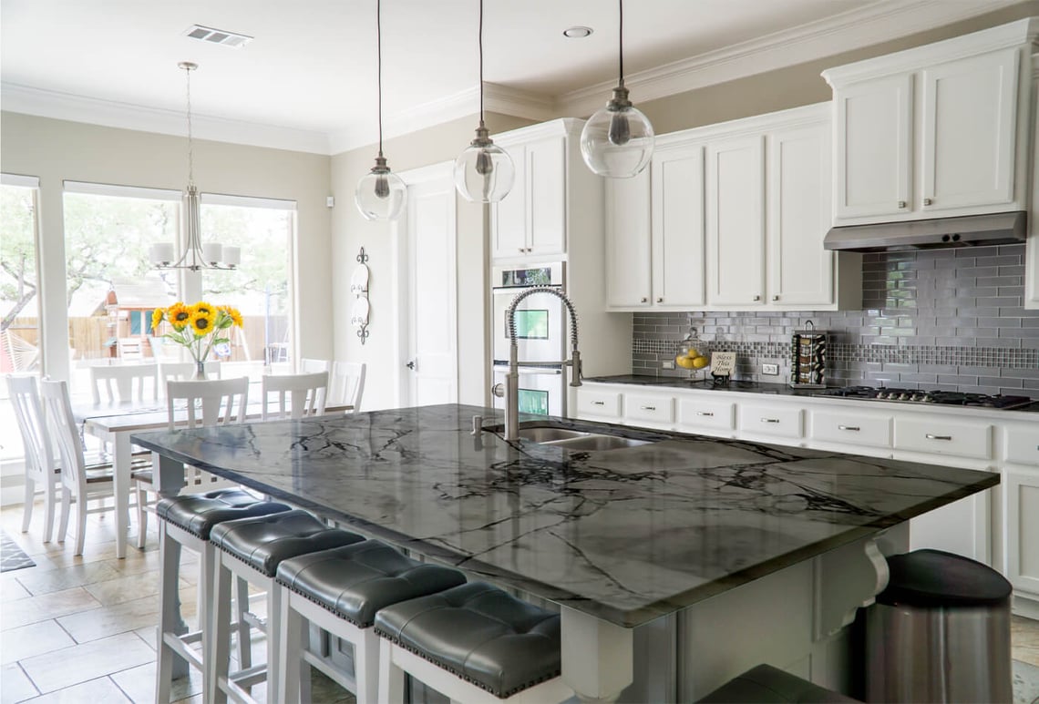 Bianco Eclipse Quartzite; Unique To Style Your Grey Kitchen