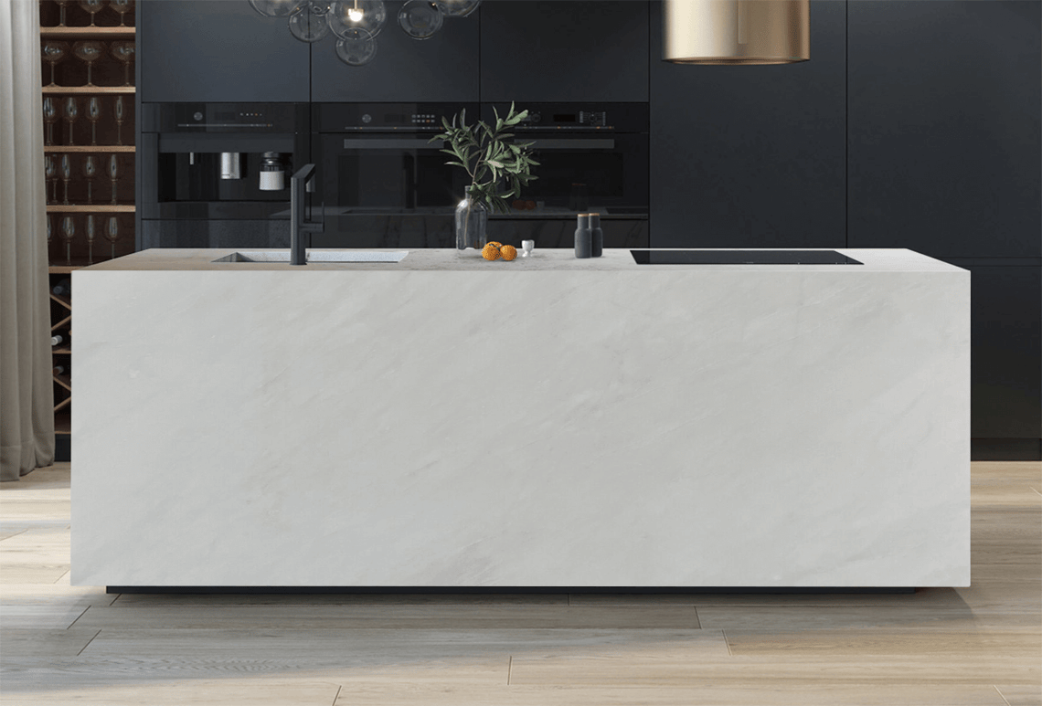Bianco Rhino Marble; Classic Tops with Stunning Veins