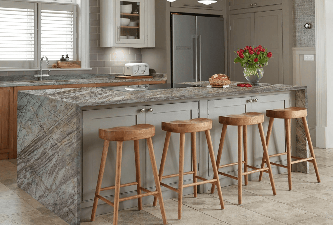 Bora Bora Quartzite; Greeny Surface with Dramatic Veins