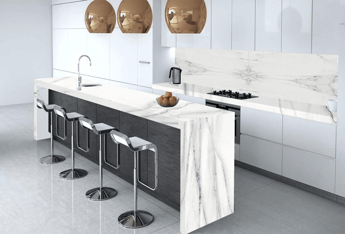 Calacatta Lincoln Bookmatch Ceramic for Lavish Space