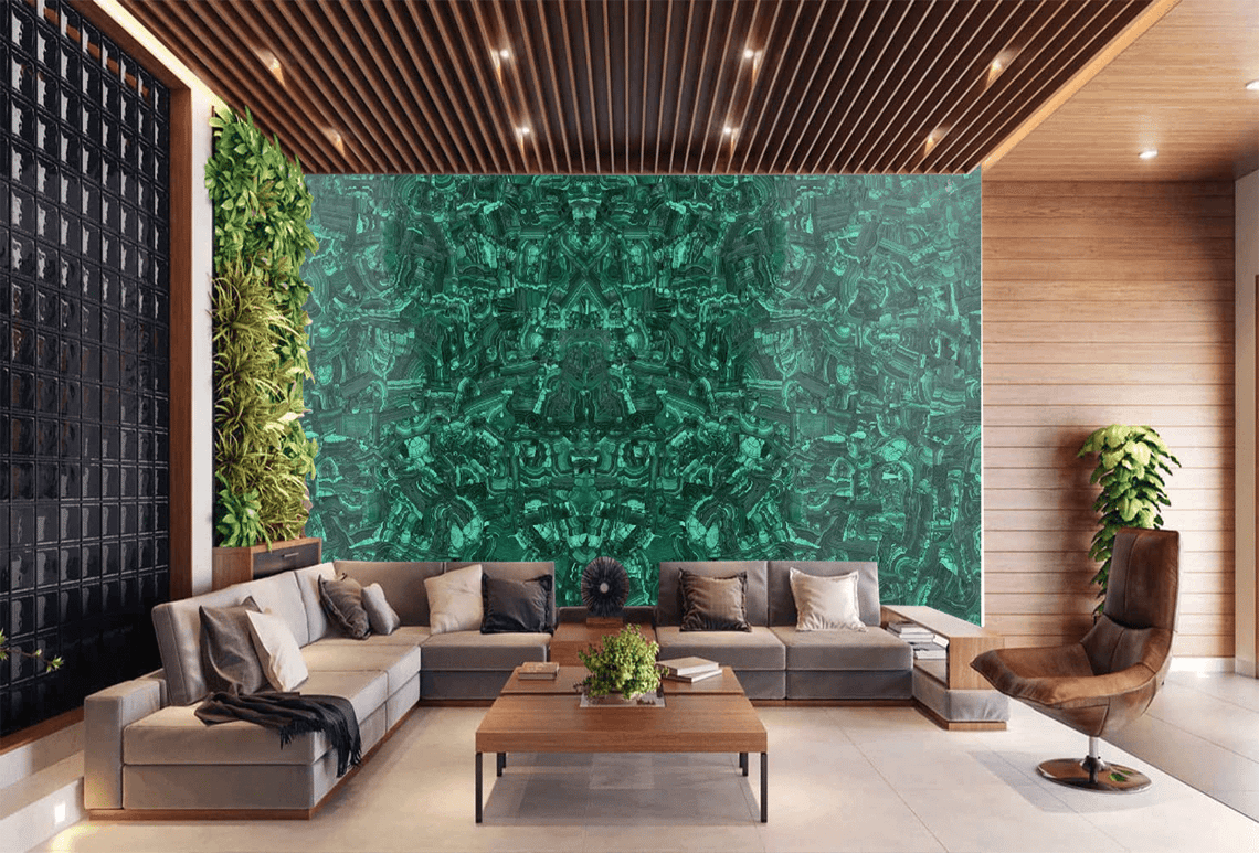 Green Malachite Semi Precious for Eye-Catching Interiors