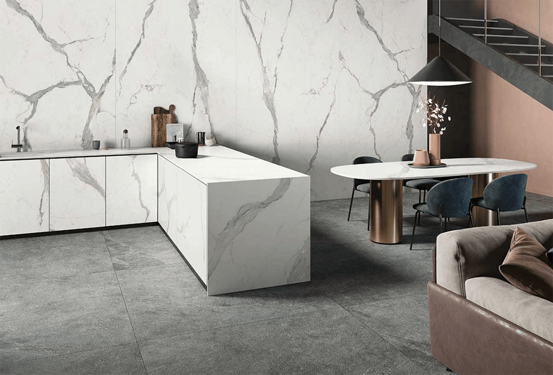 Statuario Versilia Full Vein 3D Porcelain;  A Wise Choice!