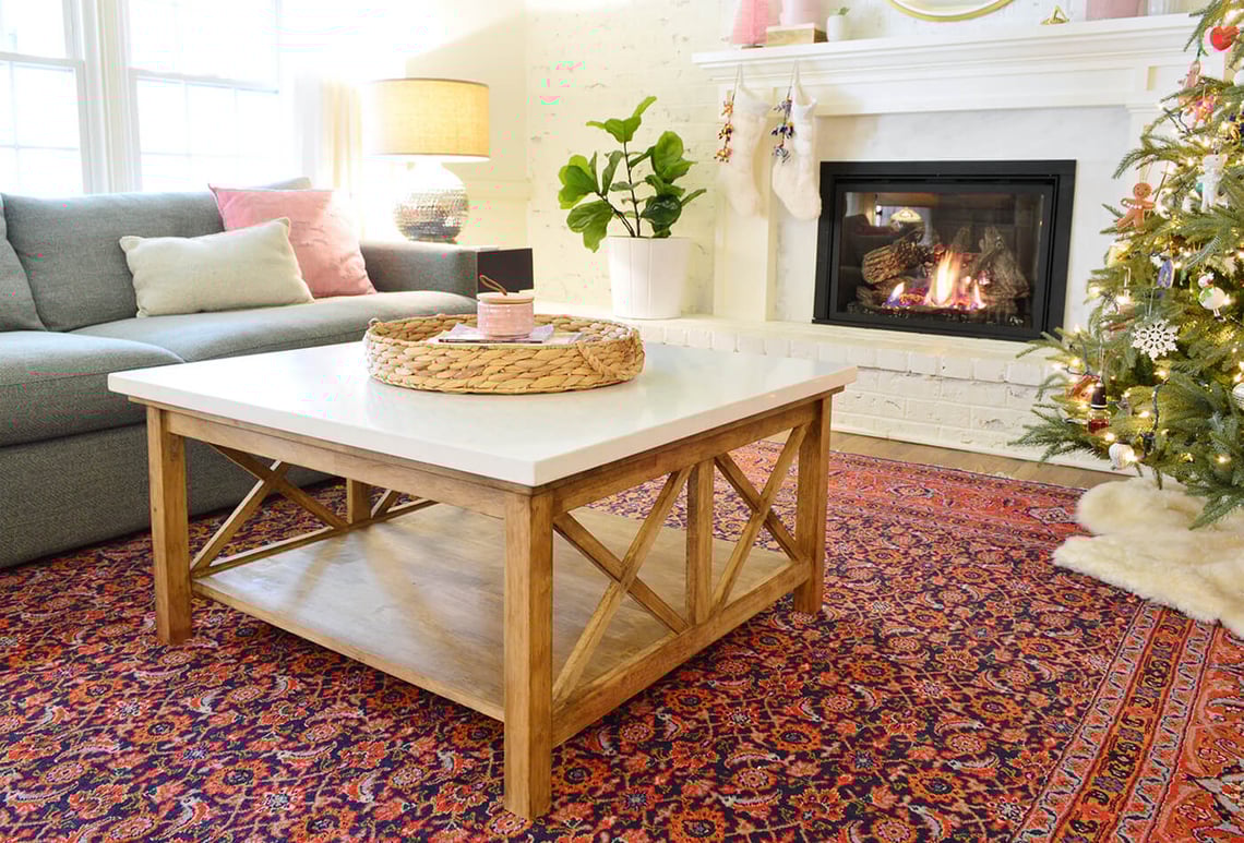 Stone Slab With Christmas Tree Decoration