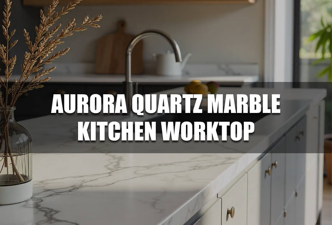 Aurora Quartz Marble Kitchen Worktop | Real Alternatives