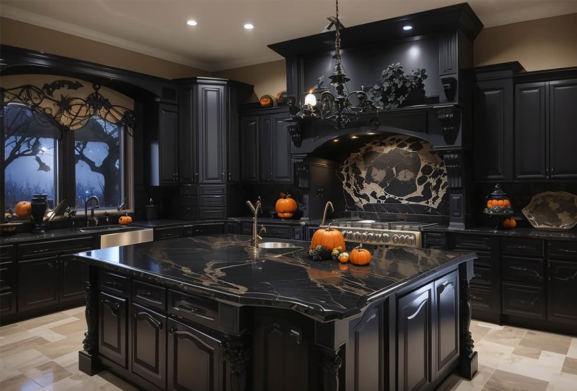 “Bold-Beautiful” Black Kitchen For Halloween!!