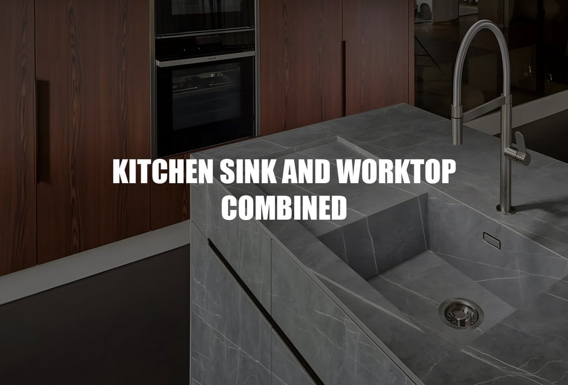 kitchen sink and worktop combined