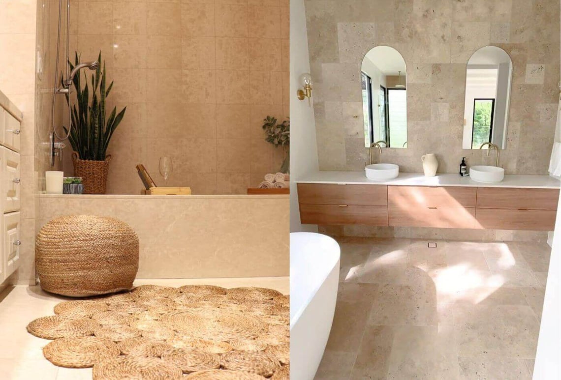 Get Contemporary Travertine Bathrooms Without Breaking the Bank