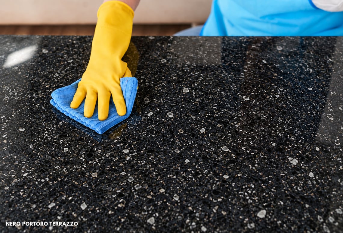 How to Maintain a Black Terrazzo Countertop