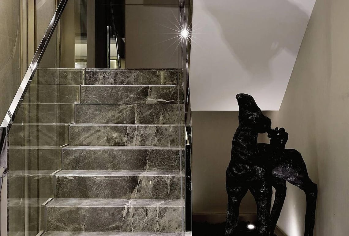 narrow enclosed staircase ideas