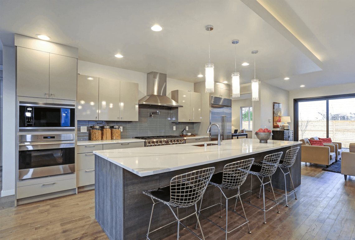 Quartz and Overhanging Countertop