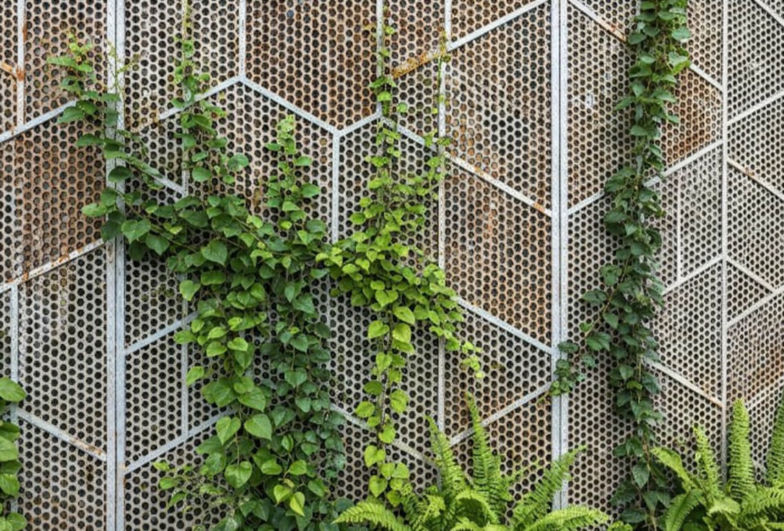 7. Reuse industrial mesh, grating, or perforated metal as screens7. Reuse industrial mesh, grating, or perforated metal as screens