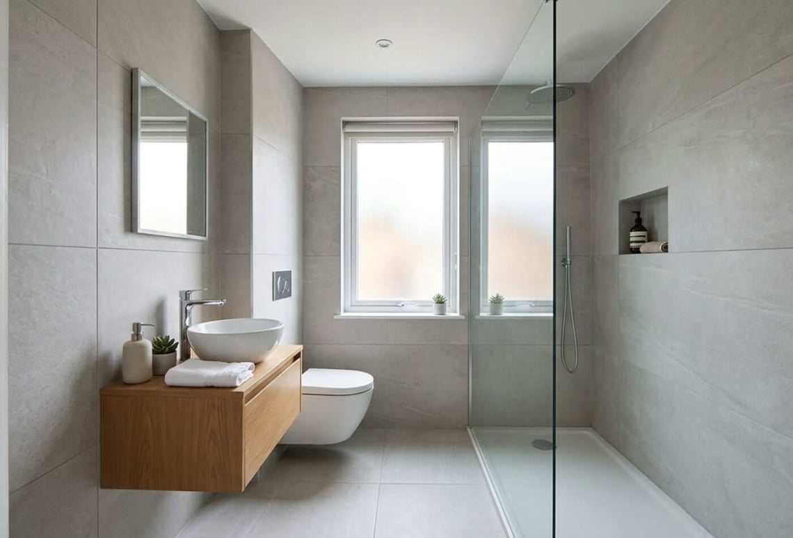 Tiling in a Tiny Bathroom Real Example