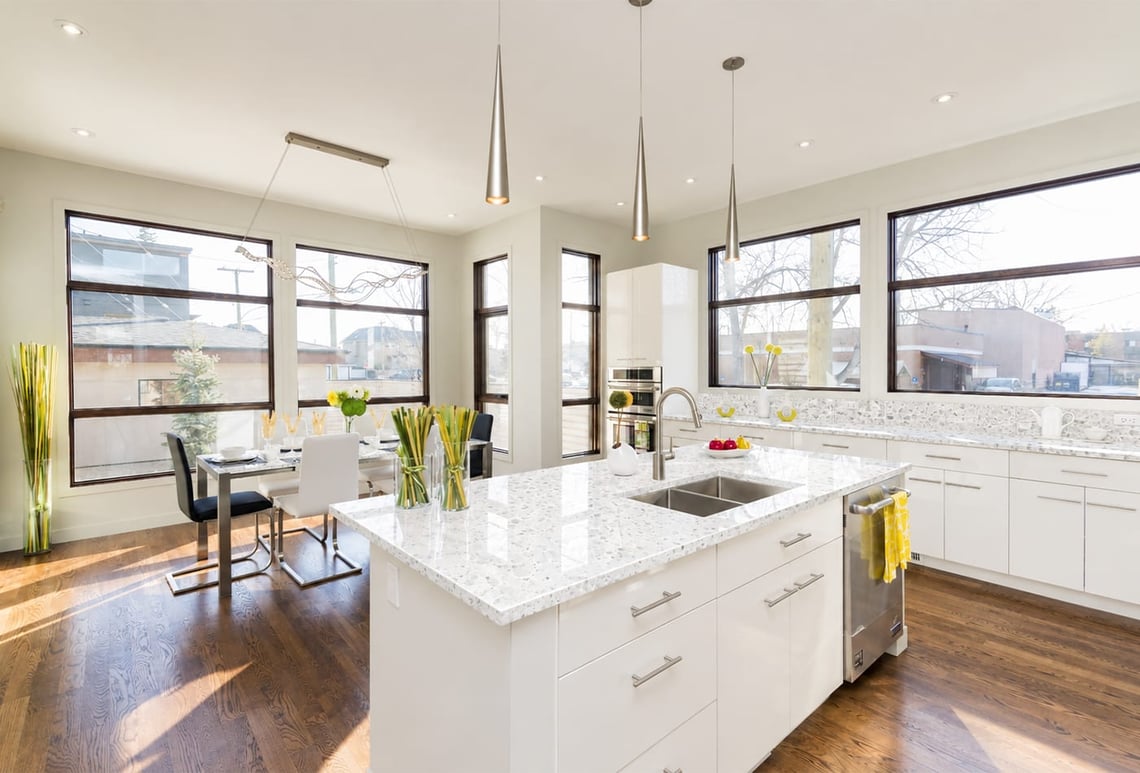 White Terrazzo Kitchen Worktops Appeal to Homeowners