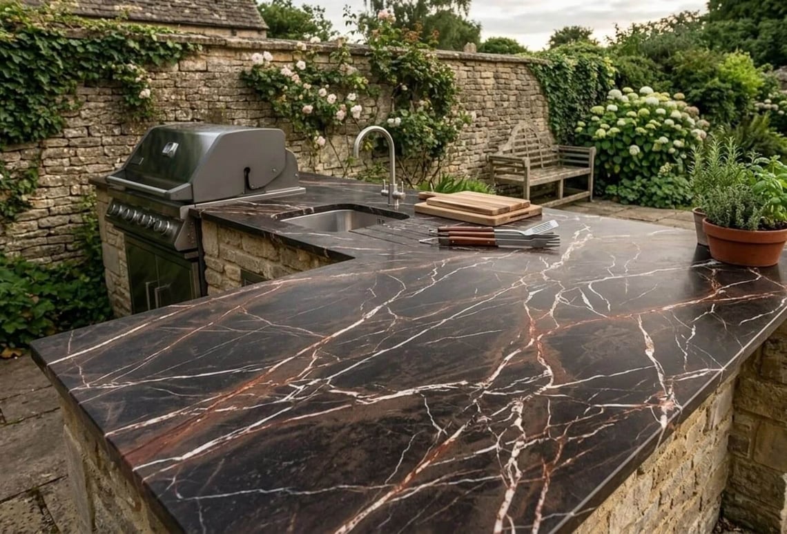 Why Porcelain Outdoor Kitchen Countertops Are Suddenly Everywhere