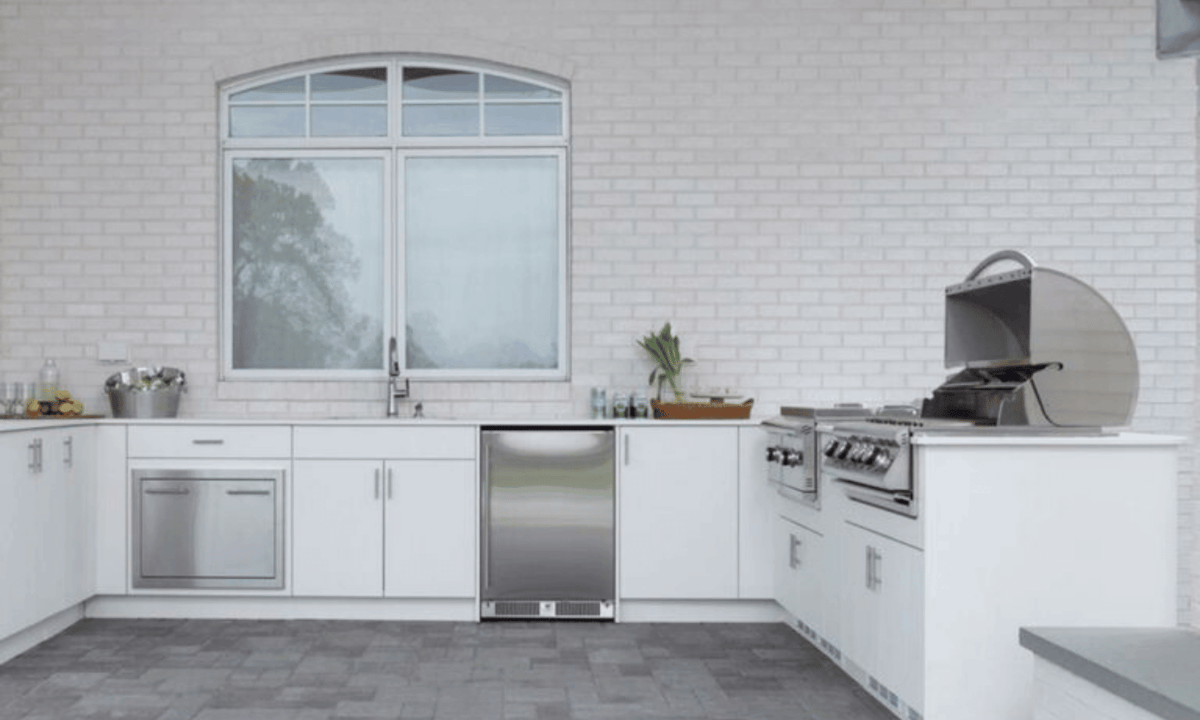 Marine Grade Polymer, Outdoor Kitchens, stronger than HDPE, available at Riviera Outdoor Decor