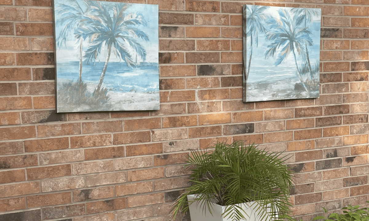 Outdoor pictures, field test, eight years, no fade out, withstands rain, storms, Riviera Outdoor Decor, Corpus Christi, Texas