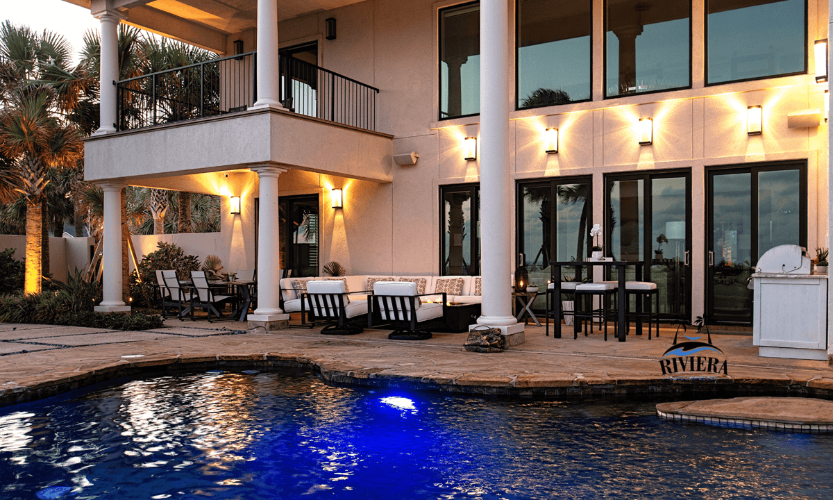 Resort Style Backyard with Marine Grade Outdoor furniture, Riviera Outdoor Decor