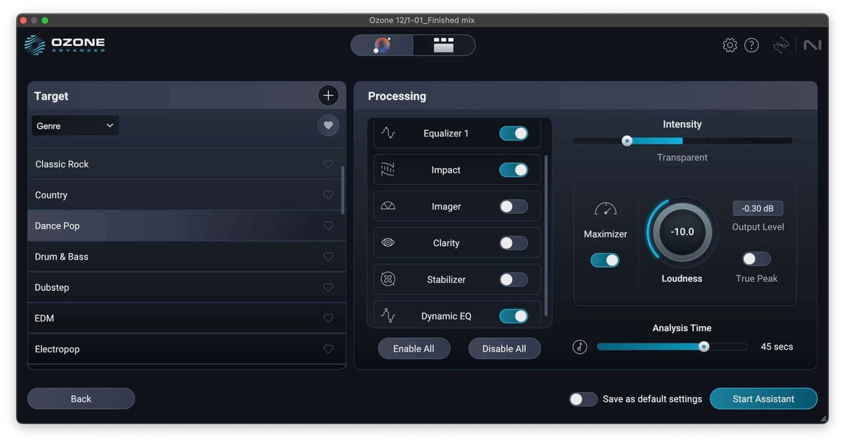 Master Assistant can set up a custom signal chain