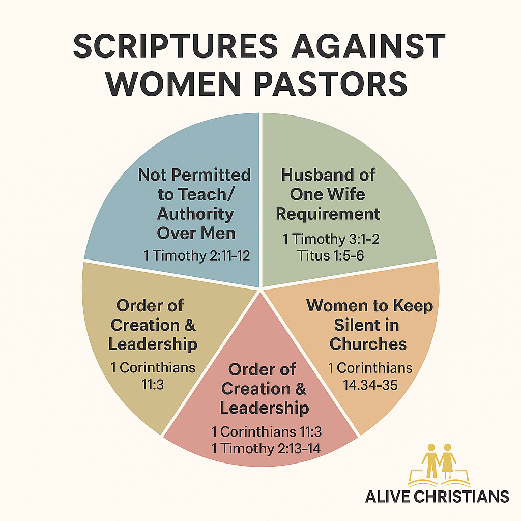scriptures showing no to women pastors