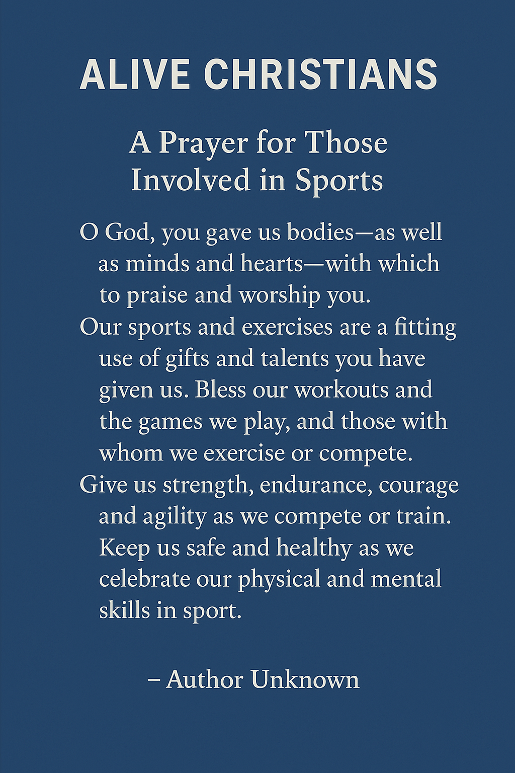 powerful sports prayer
