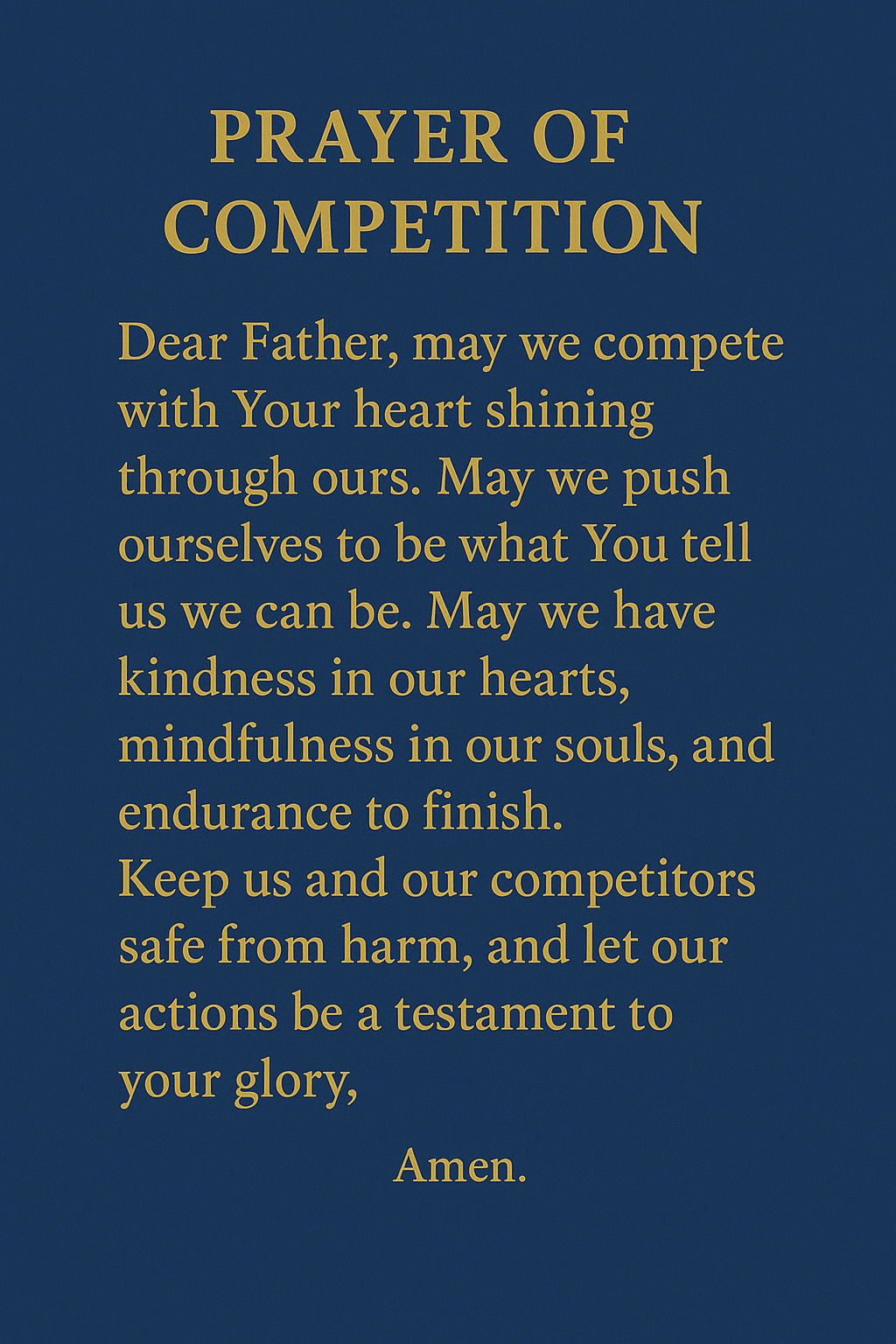 competition prayer