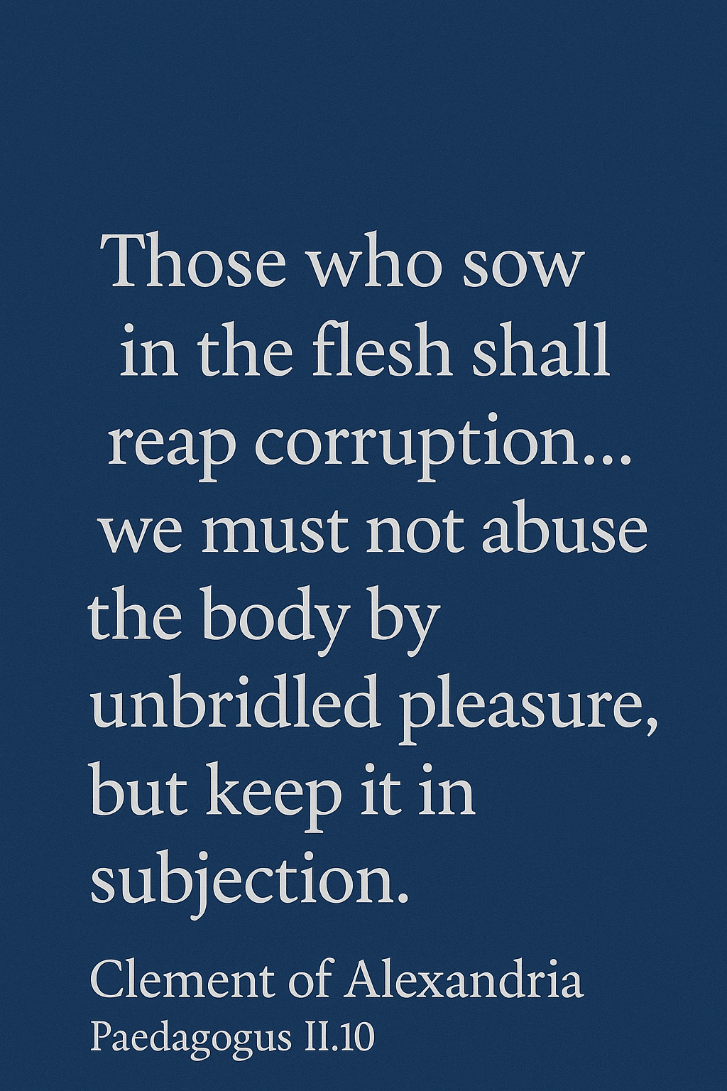 Clement of Alexandria on Masturbation