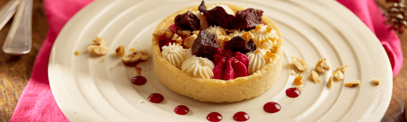 Trio of Beetroot and goat's cheese tart