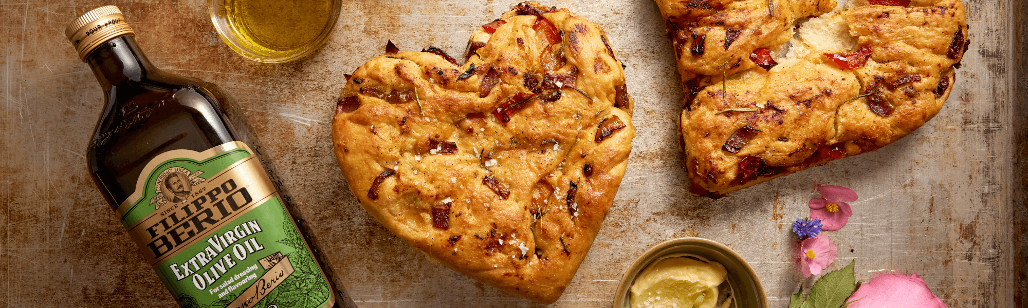 Roasted focaccia bread