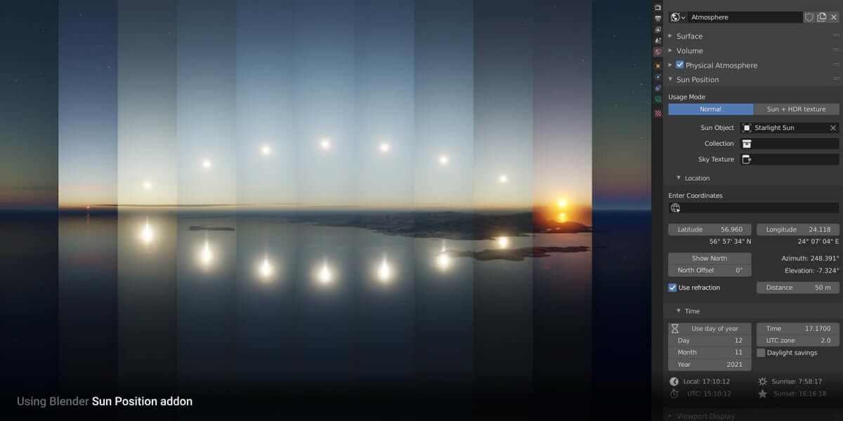 Physical Starlight and Atmosphere Blender Plugin