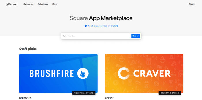 Square Online App Marketplace integrations