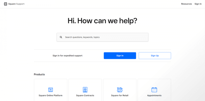 Square support