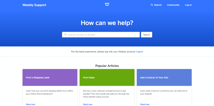 Weebly support