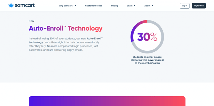 SamCart AutoEnroll