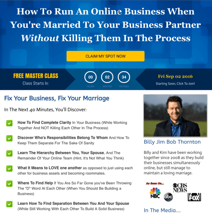 Webinar funnel template ClickFunnels templates